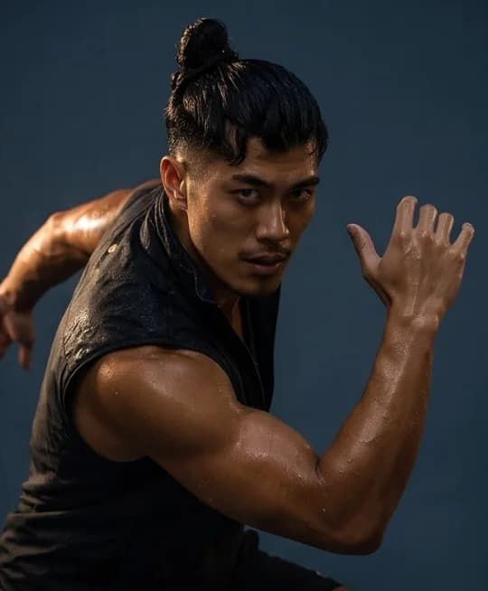 KAI, The Discipline — atleta concentrado en piso de estudio